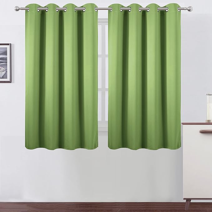 LEMOMO Blackout Curtains 52 x 45 inch/Light Green Curtains Set of 2 by Lemomo