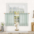 LAMIT Short Kitchen Linen Curtains 24 Inch Length by LAMIT