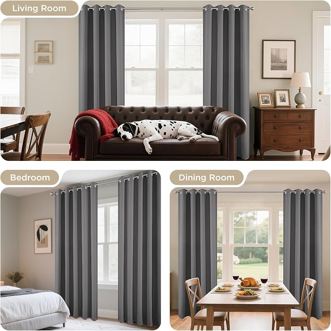 Joydeco Blackout Curtains 90 Inch Length 2 Panels Set, Thermal Insulated Long - Image 6