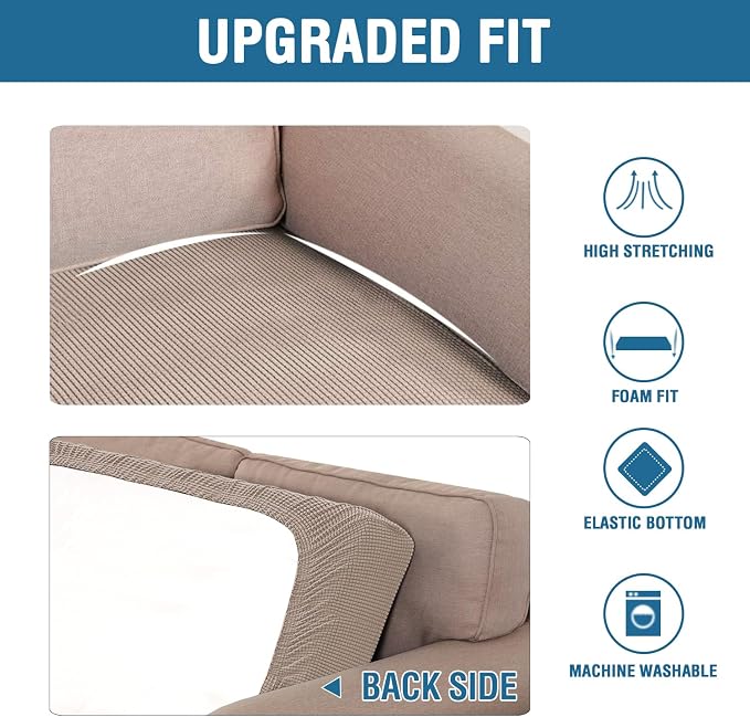 H.VERSAILTEX Super Stretch Individual Seat Cushion Covers Sofa Covers Couch - Image 6