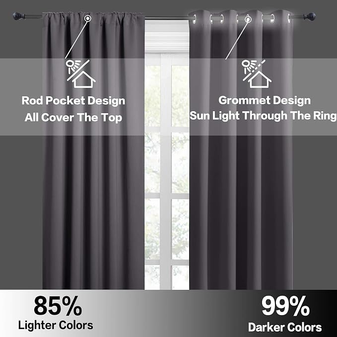 RYB HOME Short Blackout Curtains - Image 5