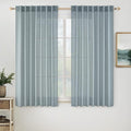 MIULEE Dusty Blue Linen Curtains 54 Inch Length 2 Panels by MIULEE