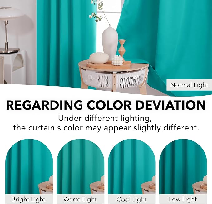 Deconovo Blackout Curtains, Thermal Insulated, W42 x L63 2 Panels, Back Tab - Image 6
