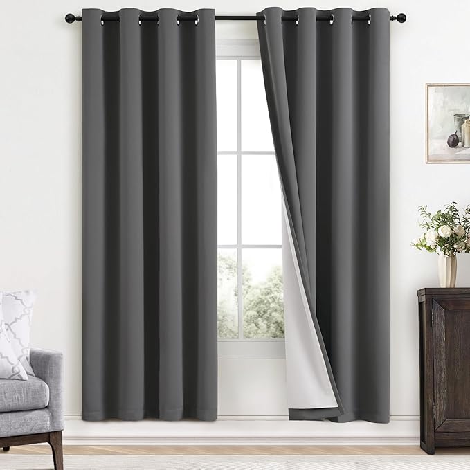 Yakamok Dove Grey 100% Blackout Curtains Grommet Window Treatments by Yakamok