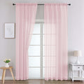 Blush Sheer Curtains 90 Inches Long 2 Panels Set by WelvetBLK