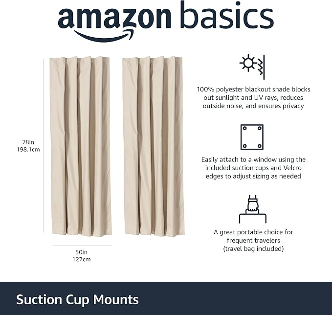 Amazon Basics Portable Blackout Curtain Shade - Image 2