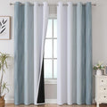 Estelar Textiler Stone Blue and Greyish White Blackout Curtains 84 Inches Long by ESTELARTEXTILER