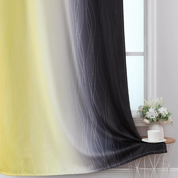 Estelar Textiler Black and Yellow Blackout Curtains - Image 6