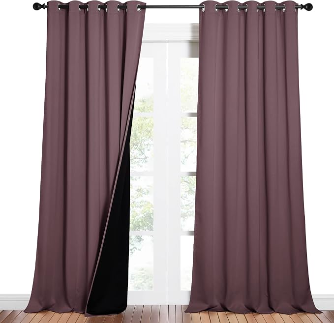 NICETOWN Full Shading Curtains for Windows, Super Heavy-Duty Black Lined - Image 2