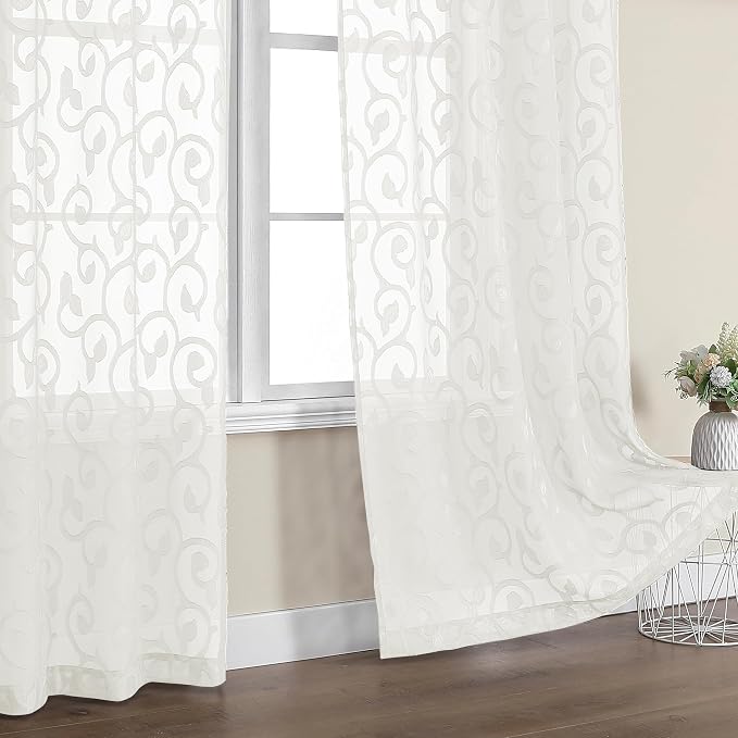 OWENIE Furman Sheer Curtains 63 inch Length - Image 3
