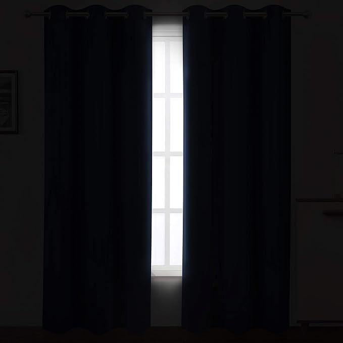 LEMOMO Navy Thermal Blackout Curtains/38 x 84 Inch/Set of 2 Panels Room - Image 3