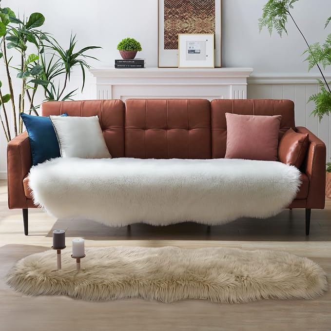 Faux Fur Rug for Bedroom, Fluffy Runner Rugs Soft Sheepskin Rug Sofa Couch Seat - Image 9