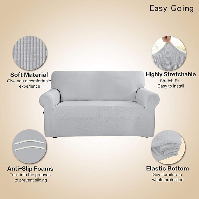 Easy-Going Stretch 4 Seater Sofa Slipcover 1-Piece Sofa Cover Furniture - Image 4