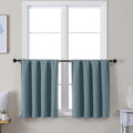 Simplebrand Ava Stone Blue Short 30 Inches Blackout Curtain 2 Panels Set by Simplebrand