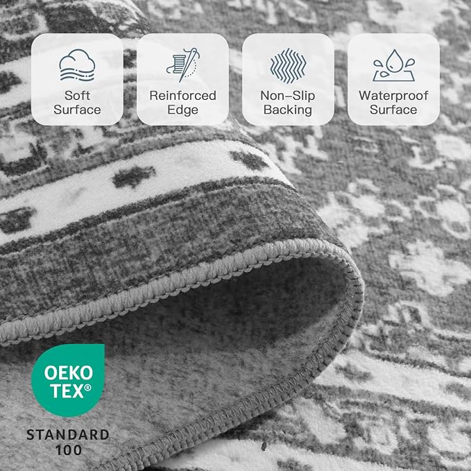 Lofus 8x10 Area Rugs for Living Room, Machine Washable Non-Slip Area Rug - Image 6