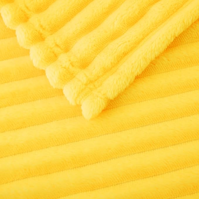 Bright Yellow Fleece Throw Blanket 108”×90” - Image 3