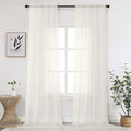 OWENIE Extra Long Sheer Curtains 120 Inches Long, Sheer Curtain, Voile Rod by OWENIE