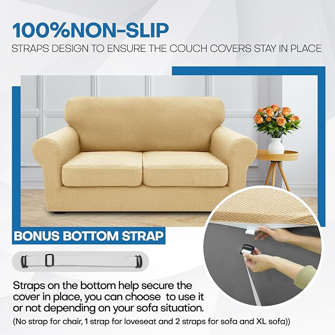 XINEAGE 2026 New 4 Pieces Extra Large Couch Covers - Image 4