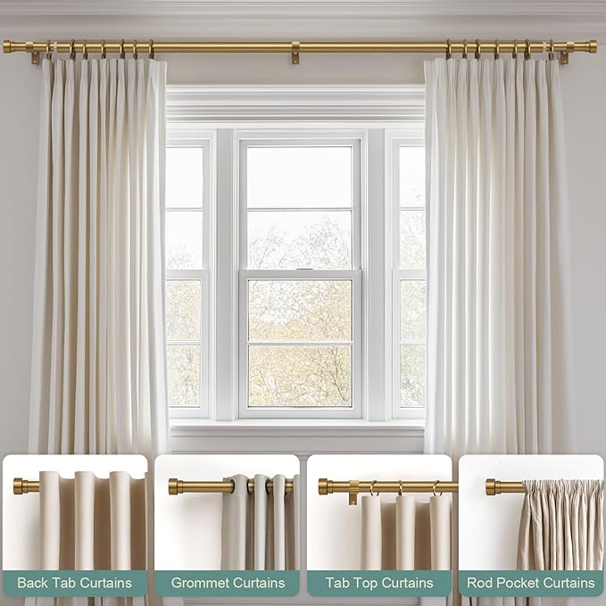 Lootkell Warm Gold Curtain Rods - Image 5