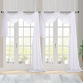 Chyhomenyc Extra Long White Sheer Curtains 144 inch 2 Panels, Translucent by Chyhomenyc