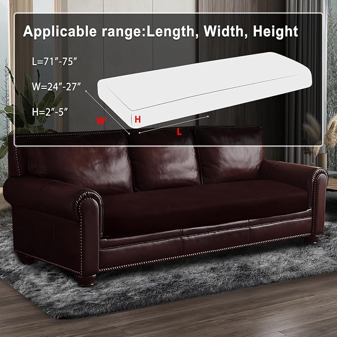 Leather Look Couch Cushion Covers Sofa Seat Slipcovers Sets Couches Furniture - Image 3