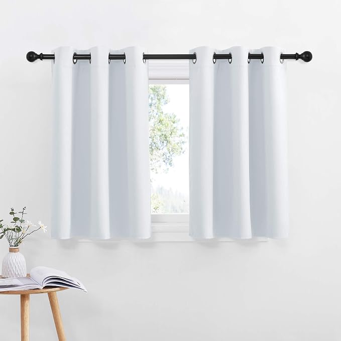 NICETOWN Greyish White Kitchen Curtain Panels by NICETOWN