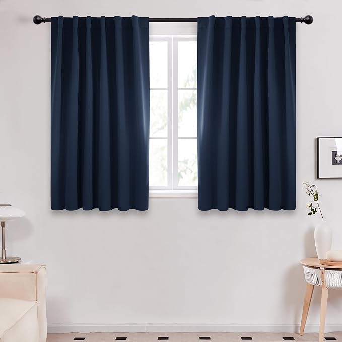 Deconovo Solid Back Tab and Rod Pocket Curtains Thermal Insulated Blackout by Deconovo