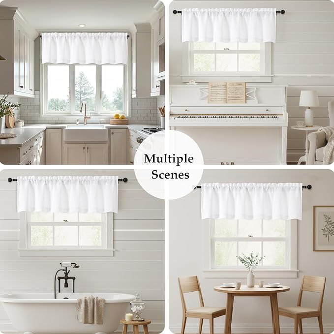 OWENIE White Valances for Windows 1 Pcs 22 Inch Length, Light Filtering - Image 7