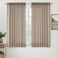 MIULEE Taupe Linen Curtains 52x54 Inch Length 2 Panels by MIULEE