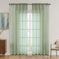 OVZME Sage Green Sheer Curtains 84 Inches Long 2 Panels Set, Light Filtering by OVZME