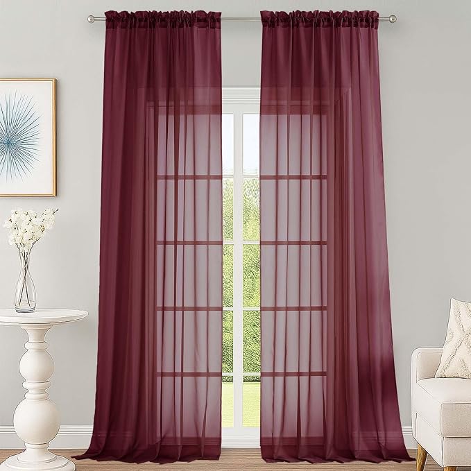 OWENIE Sheer Curtains 2 Panels Set by OWENIE