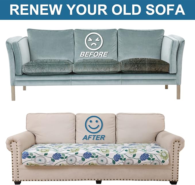Smiry Printed Couch Cushion Covers, Stretch Soft Couch Covers - Image 8