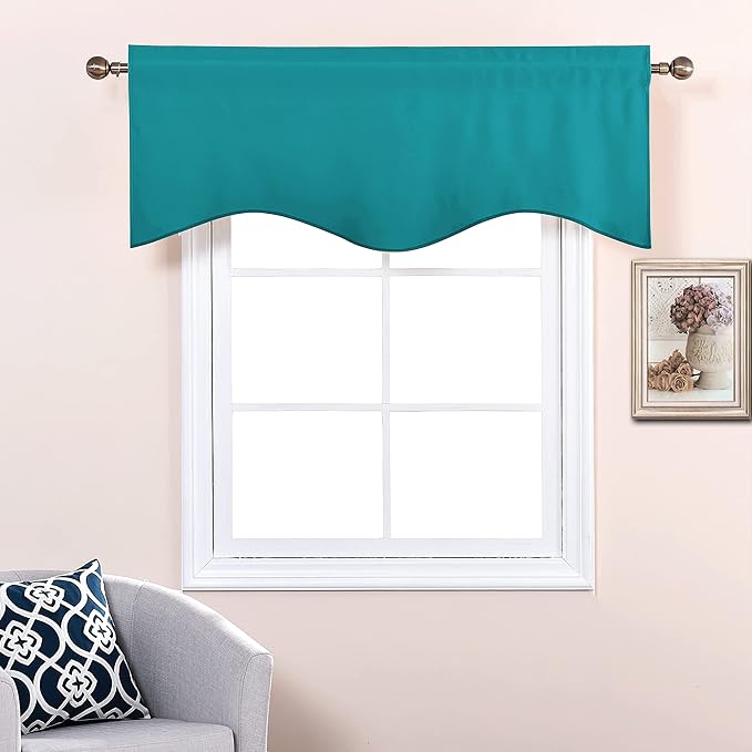NICETOWN Blackout Curtain Valances Solid Rod Pocket Scalloped Valances Short - Image 4