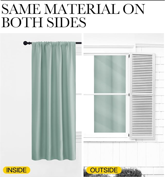NICETOWN Curtains for Living Room 2 Panels, Rod Pocket Thermal Drapes for - Image 6