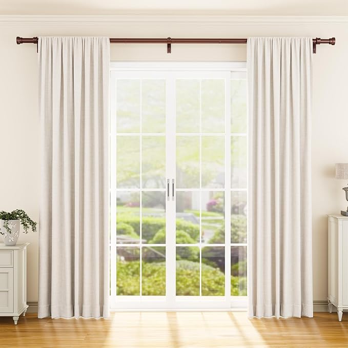 YaFex Curtain Rods 32-144 Inch, Heavy Duty 1 Inch Adjustable Curtain Rod - Image 2