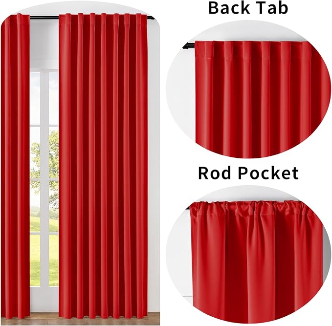 Joydeco Blackout Curtains 108 Inches Long, Thermal Insulated Black Out Curtains - Image 2