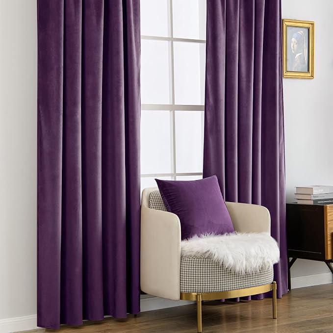 MIULEE Purple Velvet Curtains 84 inches - Image 7
