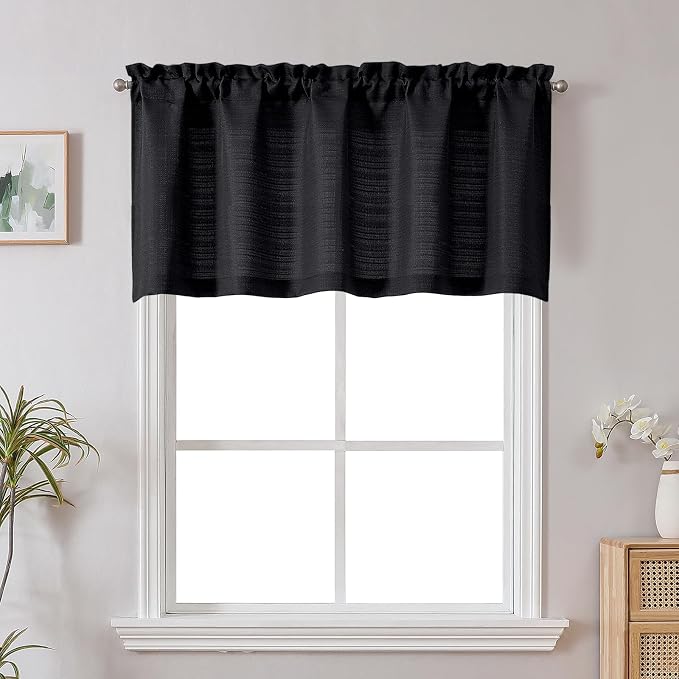 Chyhomenyc Black Short Curtain Valance by Chyhomenyc