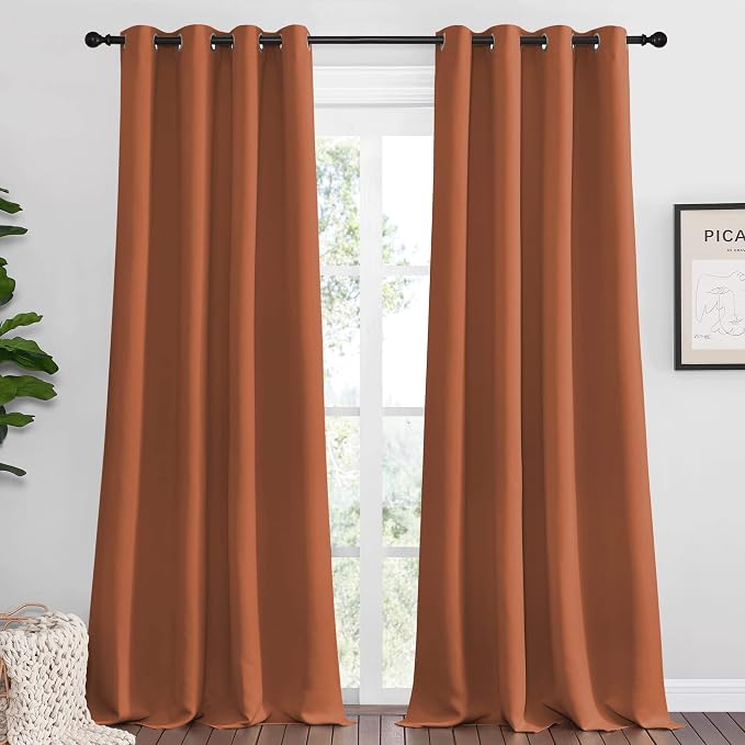 NICETOWN Halloween Burnt Orange Blackout Curtains by NICETOWN