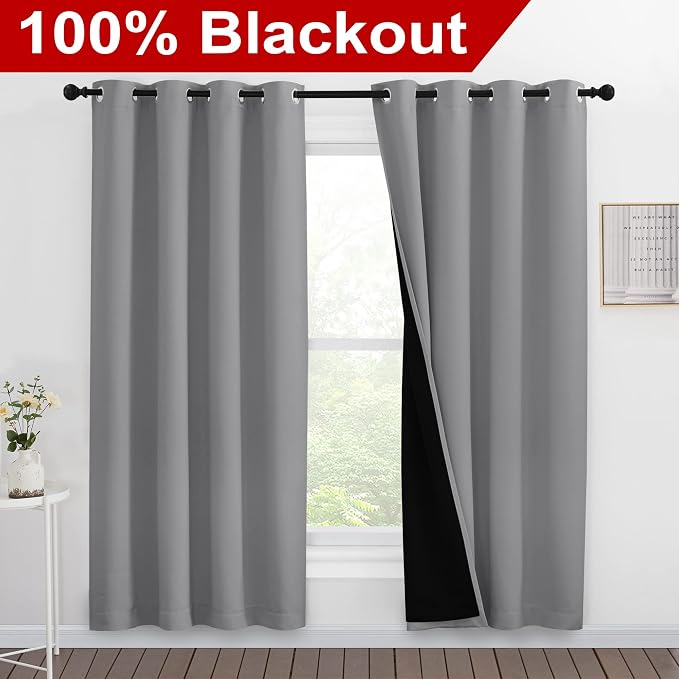 NICETOWN Full Shade Curtain Panels, Pair of Energy Smart & Noise Blocking Out - Image 2