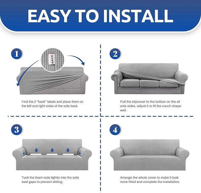 KEKUOU Stretch Sofa Cover Slipcover ，Couch Covers - Image 7