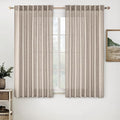 MIULEE Natural Linen Curtains 54 Inch Length 2 Panels by MIULEE