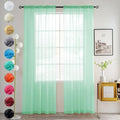 youleyar Solid Sheer Rod Pocket Curtain Voile Draperies 2 Panels White Beige by Youleyar