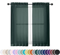 OWENIE Green Sheer Curtains 54 Inch Length 2 Panels Set by OWENIE