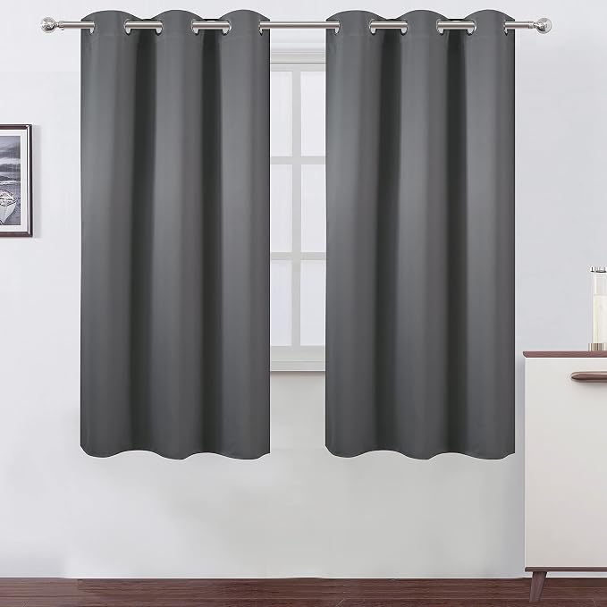 LEMOMO Grey Blackout Curtains 42 x 63 Inch Length/Set of 2 Curtain by Lemomo