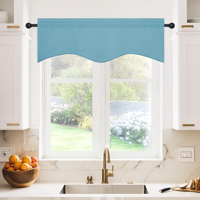 NICETOWN 2 Panels Window Valances Farmhouse 42 x 18 inch Long Window Treatment - Image 2