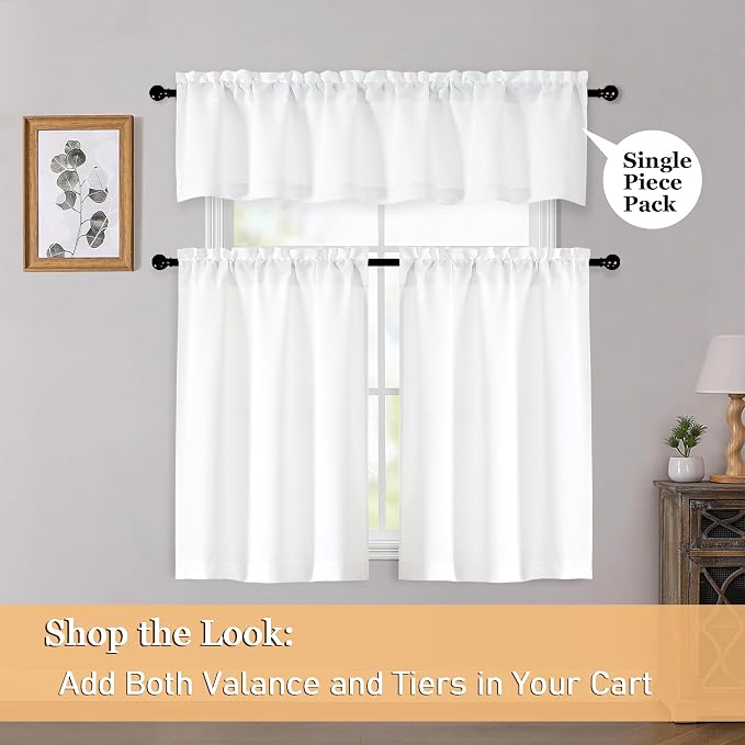 OWENIE White Valances for Windows 1 Pcs 22 Inch Length, Light Filtering - Image 6