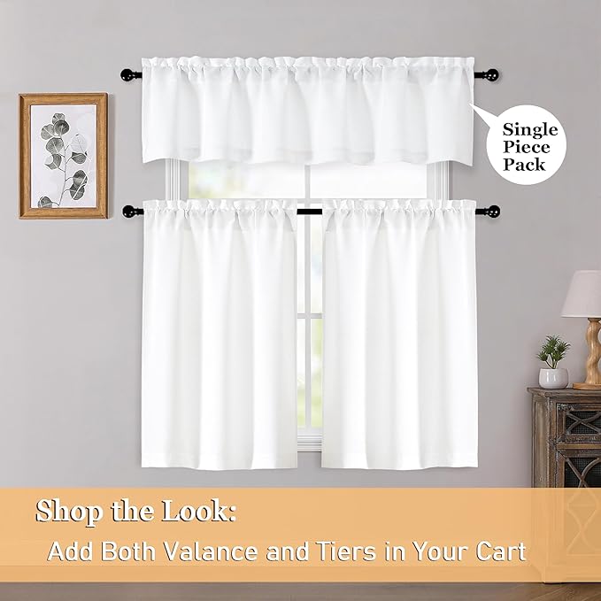 OWENIE White Valances for Windows 1 Pcs 24 Inch Length, Light Filtering - Image 6