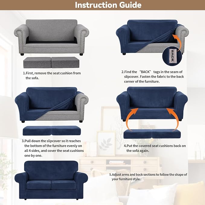 WEERRW Velvet Couch Covers for 2 Cushion Couch Sofa - Image 6