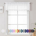 Lecloud Sheer White Curtains 14 Inch Length 2 Pieces, Light Filtering Voile by Lecloud